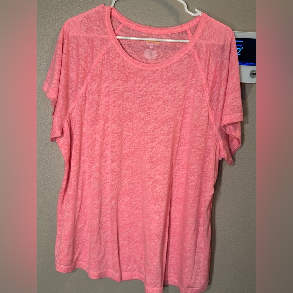 Tek Gear Pink Short Sleeve Burnout Tee